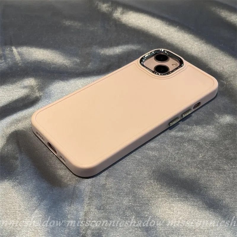 IPHONE Casing Ponsel Persegi Plating Mewah Warna Solid Sederhana Kompatibel Untuk Iphone11 7plus 8plus XR 13 14 11 12 Pro MAX X XS MAX Macaron Warna Permen Lembut Tpu Cover