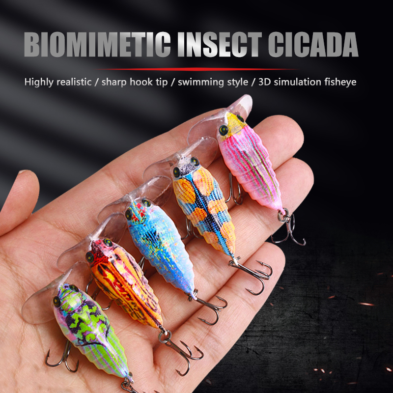 Hengjia 4cm 4G Plastik artificiais Umpan Wobblers Top Air Serangga Pancing Umpan Crankbait Cicada Mengambang popper lure