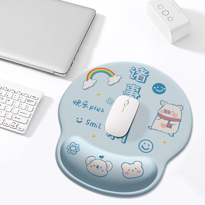 Kawaii Anime Mouse Pad Dengan Penopang Pergelangan Tangan Anti Slip Silikon Hand Rest 3D Kartun Lucu Tikus Mat
