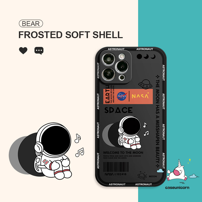 Case Tpu Lembut NASA Oppo A17 A54 A55 A96 A95 A16 A17K A57 A76 A12 A15 A52 A94 A9 Reno 8t 8 5 7 6 5F A53 A78 A31 A1K A5s A3s A74 A5 A7 A11 A36 Motif Samping Kartun Sarung Astronot