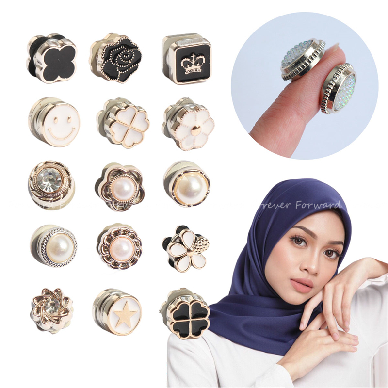 High quality magnet Bros Syal Muslim Jarum Mutiara mini brooch Aksesoris Wanita