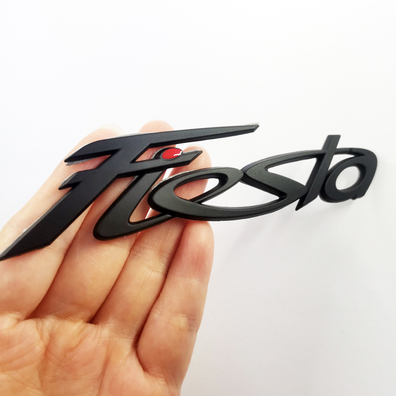 1x ABS Hitam FIESTA Huruf Logo Mobil Auto Rear Trunk Emblem Badge Stiker Decal Untuk FORD