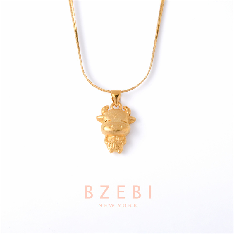 Bzebi Kalung Emas 18k, Kalung Baja Titanium, Kalung Liontin Berlian, Anti Karat, Aksesoris Fashion Wanita Perhiasan Gaya Korea, Hadiah Ulang Tahun Dengan Kotak Eksklusif 383n