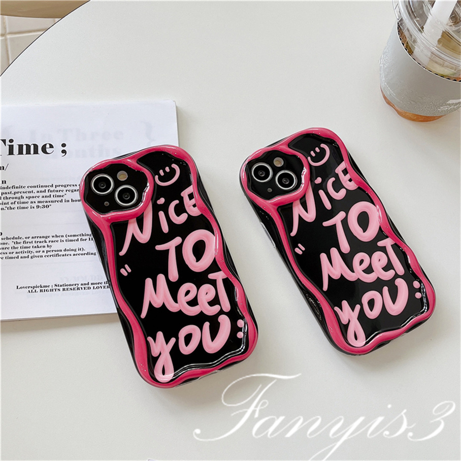 Compatible For IPhone 14 13 12 11 Pro Max X XR Xs Max 8 7 6s Plus SE 2020 Kompatibel Untuk Huruf Inggris Sederhana Gelombang Telepon Case TPU Silicon Lembut Cover Pelindung