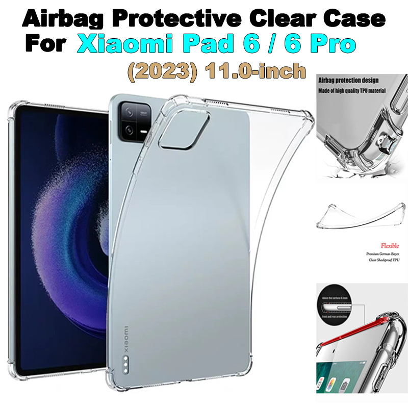 Untuk Xiaomi Pad6 (2023) 11.0 &quot;Mi Pad6 Pro Transparan Anti-drop TPU Tablet Cover Empat Sudut Shockproof Perlindungan Bening Case