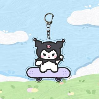 【Bayar di tempat】Gantungan Kunci Akrilik Skateboard Pasangan Tas Liontin Keychain Kartun Anime