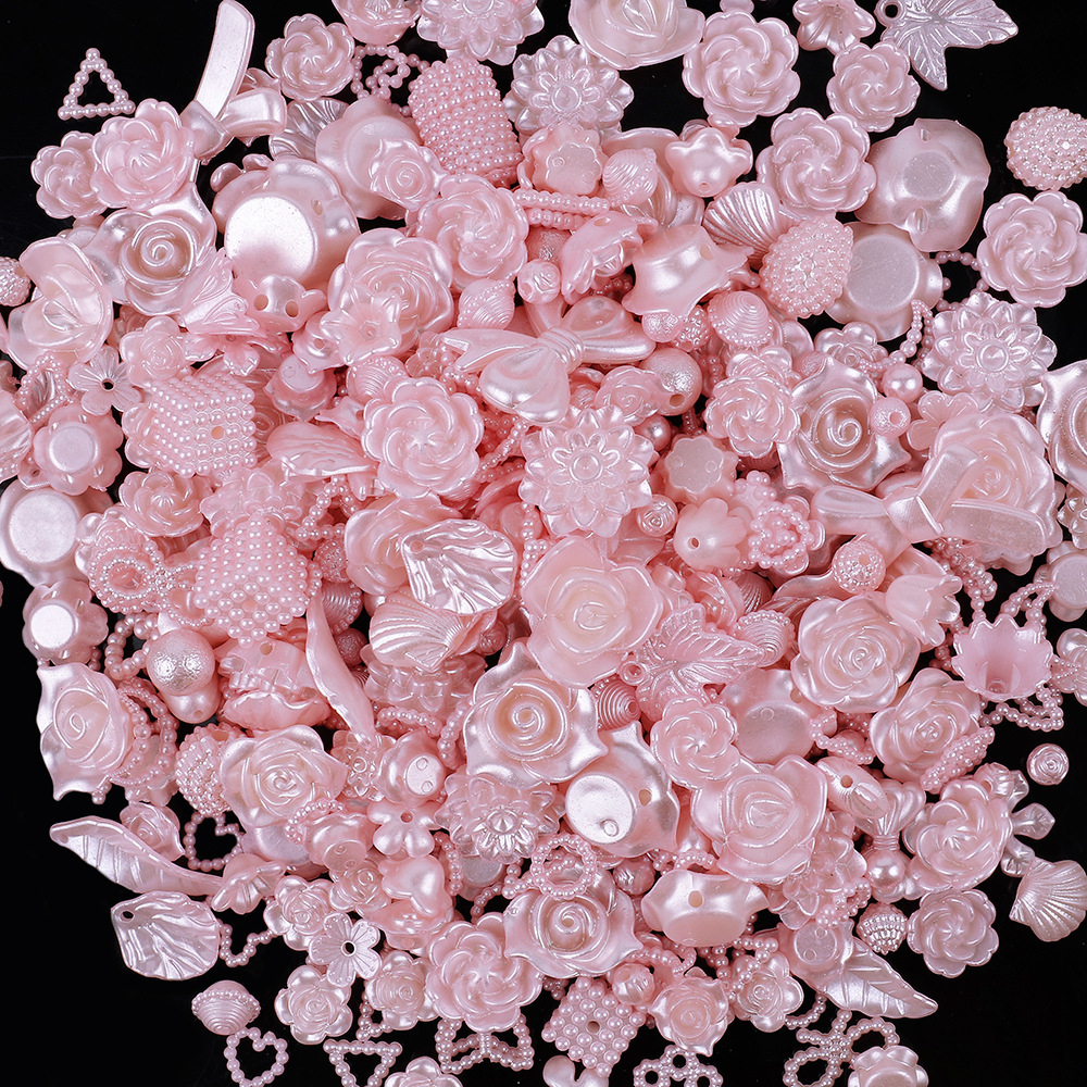 15g ABS Setengah Bulat Bunga Busur Mutiara Alien Untuk Seni Flatback Pearl Beads DIY Phone