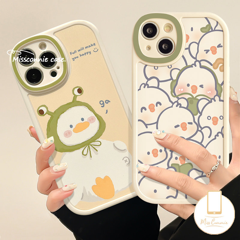 Realme C31 C30 9i 8i C35 C53 C12 GT 10pro C11 C25 C21Y C25s C55 C25Y C15 C20 8 8Pro 5i 6i 7i C3 5 6 7 C17 C20A INS Cute Kartun Bebek Oval Perlindungan Lensa Shockproof Soft Case