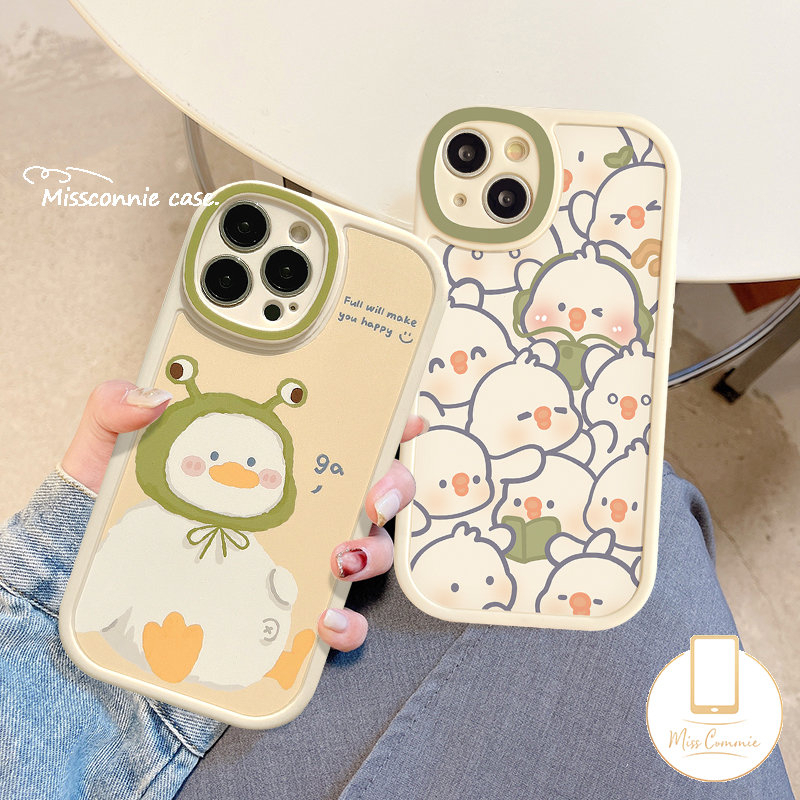 Realme C31 C30 9i 8i C35 C53 C12 GT 10pro C11 C25 C21Y C25s C55 C25Y C15 C20 8 8Pro 5i 6i 7i C3 5 6 7 C17 C20A INS Cute Kartun Bebek Oval Perlindungan Lensa Shockproof Soft Case