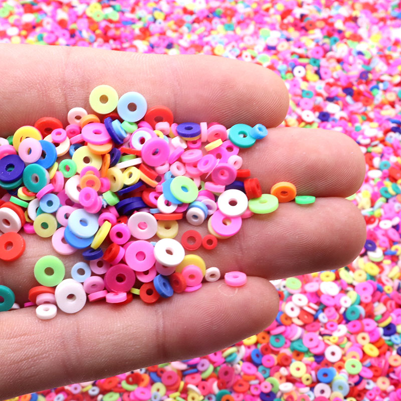 10g 3mm - 6mm Soft Clay Flakes Clay Spacer Manik-Manik Longgar Untuk Membuat Perhiasan Temuan Kalung Gelang Earrin