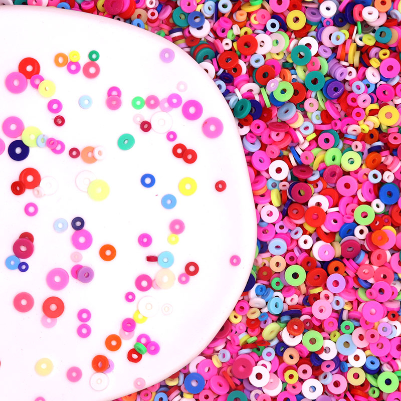 10g 3mm - 6mm Soft Clay Flakes Clay Spacer Manik-Manik Longgar Untuk Membuat Perhiasan Temuan Kalung Gelang Earrin