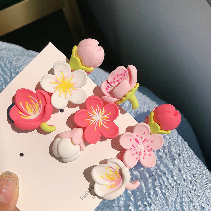 【Bayar di tempat】Pink Sakura Peach Blossom Jepit Rambut Hiasan Kepala Wanita Perempuan Manis Bunga Hair Clip Aksesoris Rambut