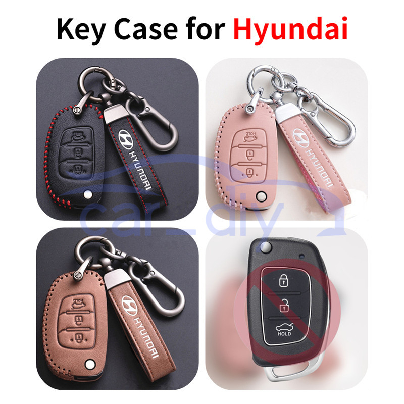 Leather Key Case Remote Cover Fob Dengan Gantungan Kunci Untuk Hyundai i10 i20 i30 HB20 IX25 IX35 IX45 TUCSON Avante Pelindung Shell