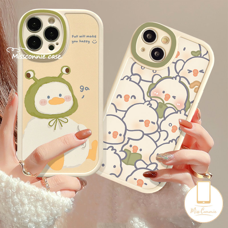 Realme C31 C30 9i 8i C35 C53 C12 GT 10pro C11 C25 C21Y C25s C55 C25Y C15 C20 8 8Pro 5i 6i 7i C3 5 6 7 C17 C20A INS Cute Kartun Bebek Oval Perlindungan Lensa Shockproof Soft Case