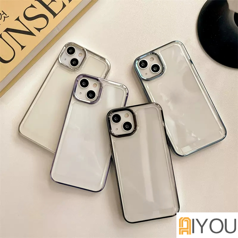 IPHONE [Gen2] Casing Ponsel Ruang Plating Mewah Untuk Iphone14 13 Pro Max12 11 Pro MAX XS MAX XR X7 8 Plus Transparan shockproof Clear back cover