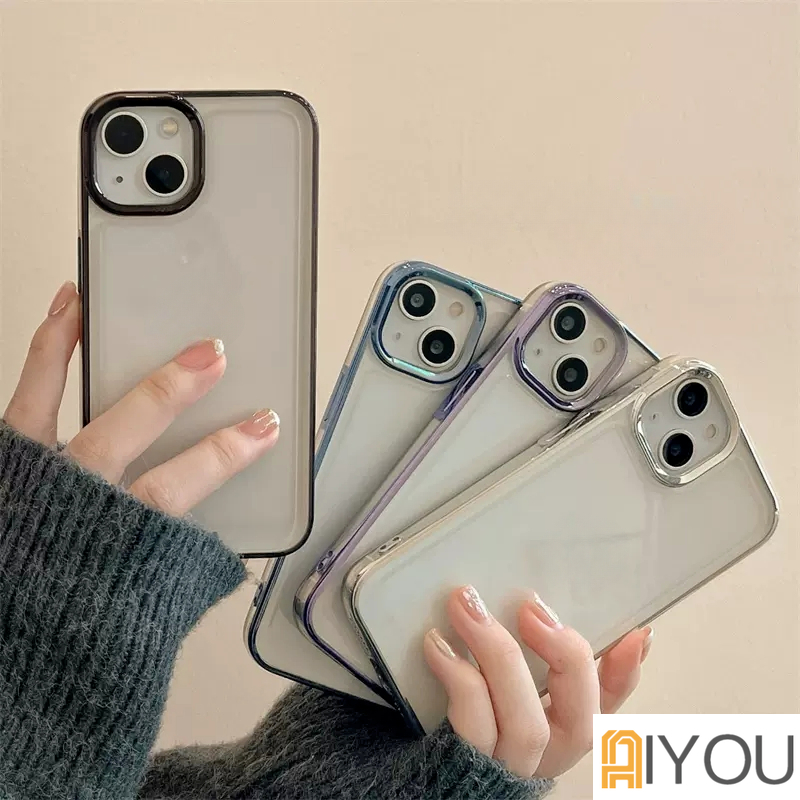 IPHONE [Gen2] Casing Ponsel Ruang Plating Mewah Untuk Iphone14 13 Pro Max12 11 Pro MAX XS MAX XR X7 8 Plus Transparan shockproof Clear back cover