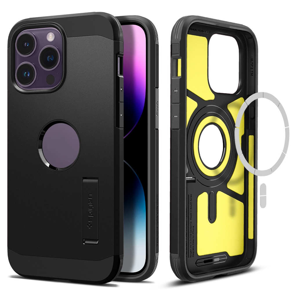 Spigen iPhone 14 Pro Max 13 Pro Max 12 Pro Max Case Perlindungan Lapisan Ganda Dan kickstand Diperkuat Untuk Iphone14Cover