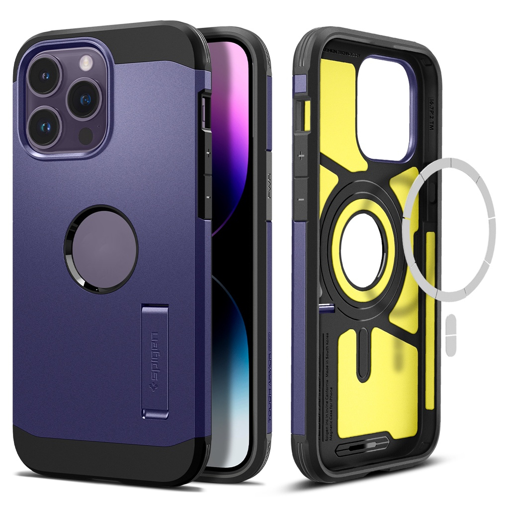 Spigen iPhone 14 Pro Max 13 Pro Max 12 Pro Max Case Perlindungan Lapisan Ganda Dan kickstand Diperkuat Untuk Iphone14Cover