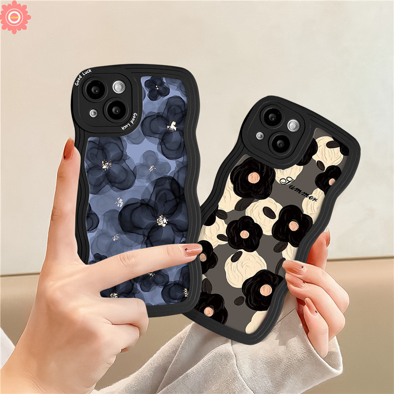 Fashion Art Flower Soft Case Redmi 12C A1 10A 10C A1+9T 10 9 9A 9C NFC Redmi Note 11 10 8 9 9s 11s 10s 11Pro 10Pro Max POCO M3 X3 NFC Pro Mi 11T Pro Wavy Edge Soft Sarung Tpu