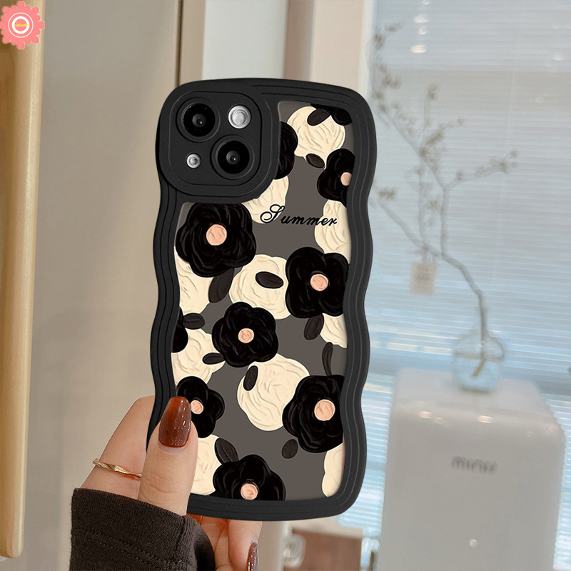 Fashion Art Flower Soft Case Redmi 12C A1 10A 10C A1+9T 10 9 9A 9C NFC Redmi Note 11 10 8 9 9s 11s 10s 11Pro 10Pro Max POCO M3 X3 NFC Pro Mi 11T Pro Wavy Edge Soft Sarung Tpu