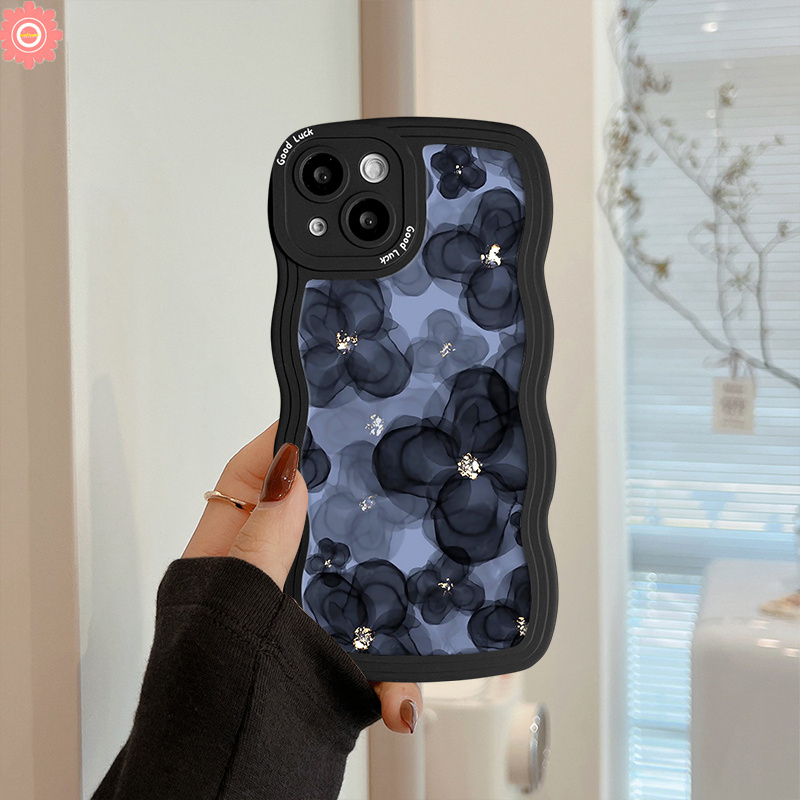 Fashion Art Flower Soft Case Redmi 12C A1 10A 10C A1+9T 10 9 9A 9C NFC Redmi Note 11 10 8 9 9s 11s 10s 11Pro 10Pro Max POCO M3 X3 NFC Pro Mi 11T Pro Wavy Edge Soft Sarung Tpu