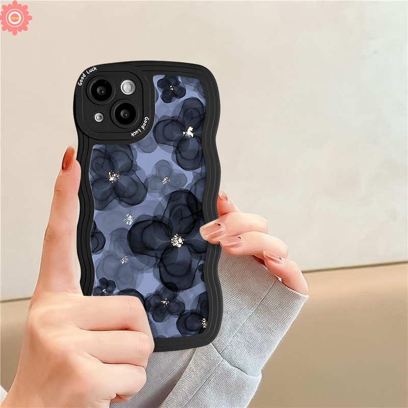 Fashion Art Flower Soft Case Redmi 12C A1 10A 10C A1+9T 10 9 9A 9C NFC Redmi Note 11 10 8 9 9s 11s 10s 11Pro 10Pro Max POCO M3 X3 NFC Pro Mi 11T Pro Wavy Edge Soft Sarung Tpu