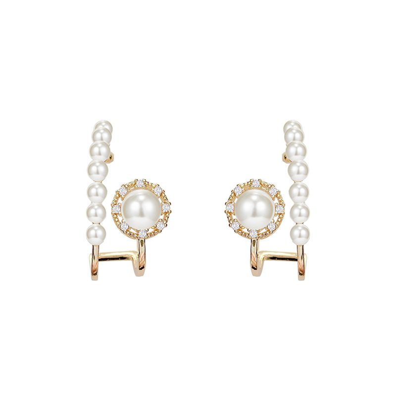 925 Perak Jarum High Sense Pearl Ear Studs Earring Wanita Fashion French Retro Perhiasan