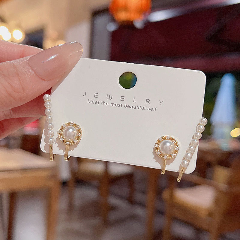 925 Perak Jarum High Sense Pearl Ear Studs Earring Wanita Fashion French Retro Perhiasan