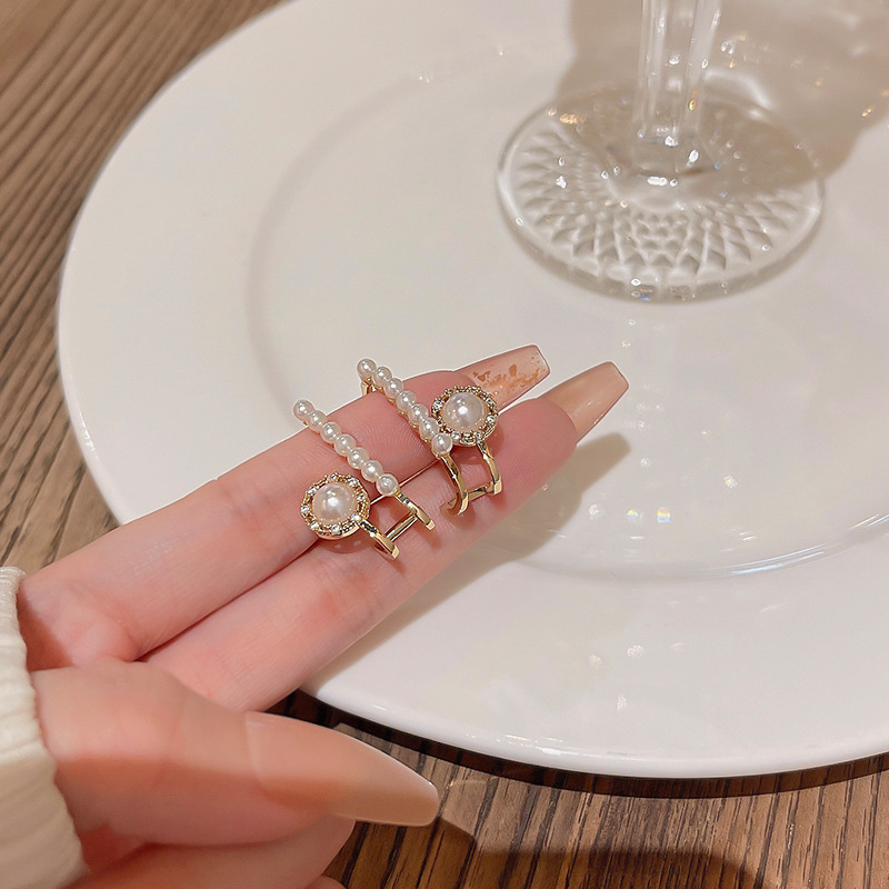 925 Perak Jarum High Sense Pearl Ear Studs Earring Wanita Fashion French Retro Perhiasan