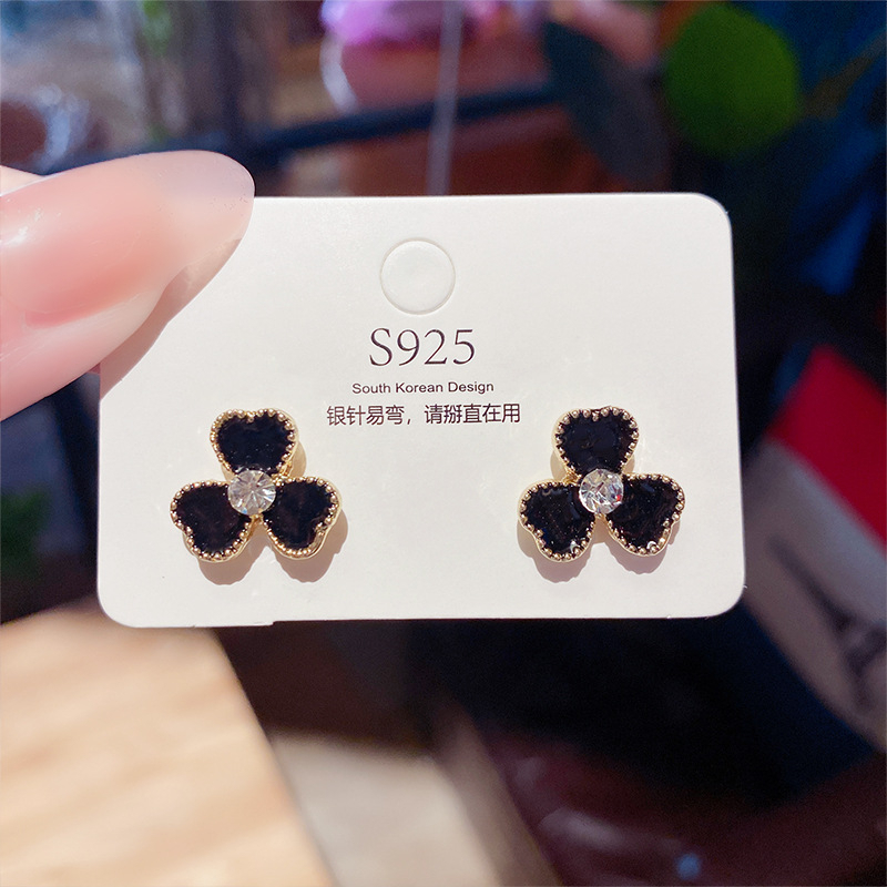 Xiaoboacc 925jarum Perak Wanita Fashion Micro Inlay Berlian Stud Earrings