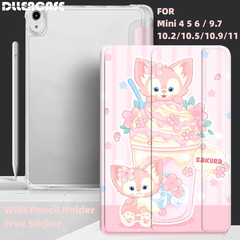 Dllencase For iPad Case Dengan Tempat Pensil Untuk 2021 Pro 11 2019 2020 10.2 7/8th Gen 2018 9.7 5/6th Mini4 5 6 Air 4 5 10.5 10.9 Cover A358