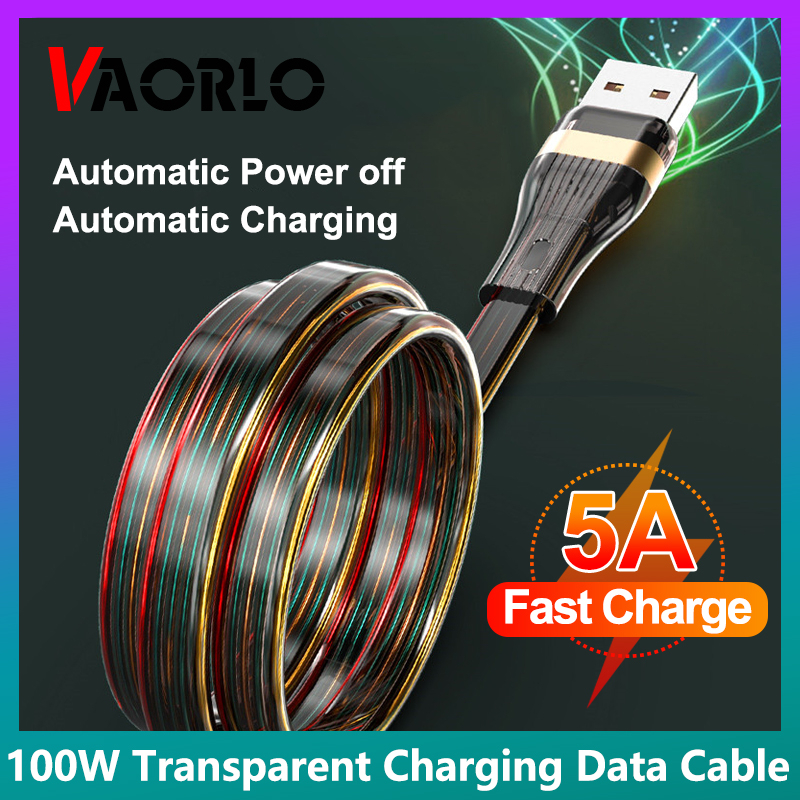 Vaorlo 5A 100W Kabel USB Fast Charging Tipe-C Micro PD Charger Jalur Transmisi Data