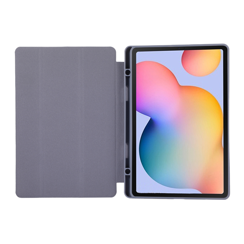 Untuk Samsung Galaxy Tab S6 Lite 2022 2020 10.4 &quot;SM-P613 SM-P619 SM-P615 SM-P610 P610N Fashion Warna Solid Flip Stand Tablet Cover Tiga Lipat Slot Pulpen Soft TPU Pelindung Case