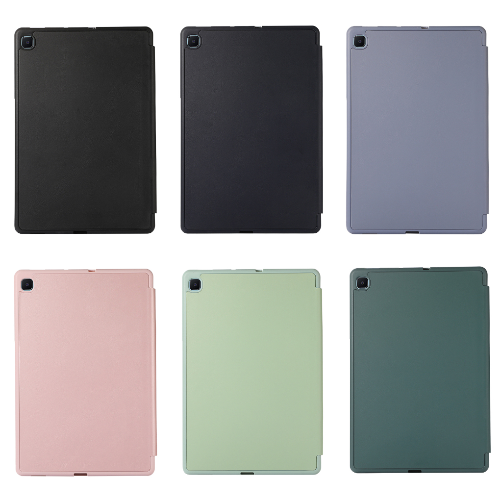 Untuk Samsung Galaxy Tab S6 Lite 2022 2020 10.4 &quot;SM-P613 SM-P619 SM-P615 SM-P610 P610N Fashion Warna Solid Flip Stand Tablet Cover Tiga Lipat Slot Pulpen Soft TPU Pelindung Case