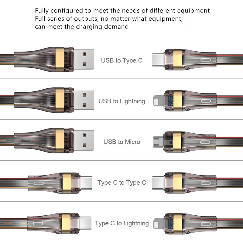 Vaorlo 5A 100W Kabel USB Fast Charging Tipe-C Micro PD Charger Jalur Transmisi Data