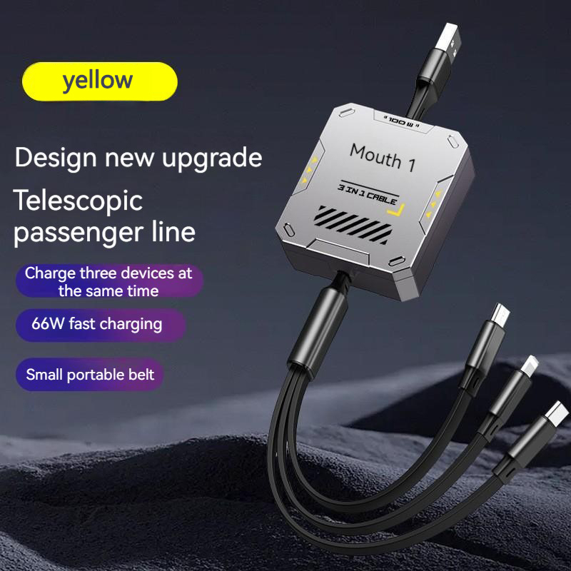 Charger Angin Mekanik 3in1 Kabel Pengisian Data Jalur Pengisian Cepat