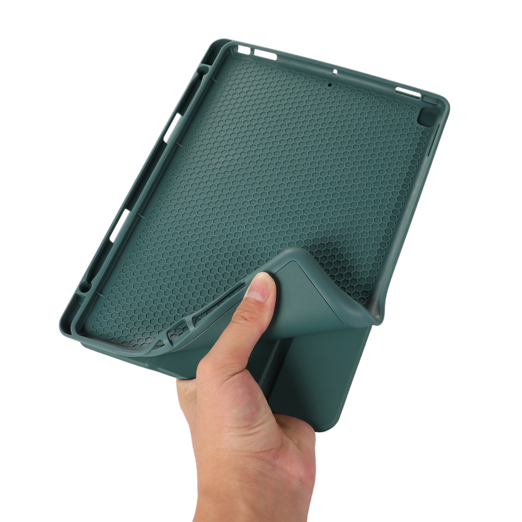 Untuk Huawei MatePad SE 10.4 (2022) AGS5-L09 AGS5-W09 Mate Pad SE 10.4-inci Casing Fashion Warna Solid Flip Stand Tablet Cover Tiga Lipat Slot Pulpen Soft TPU Casing Pelindung SE SE