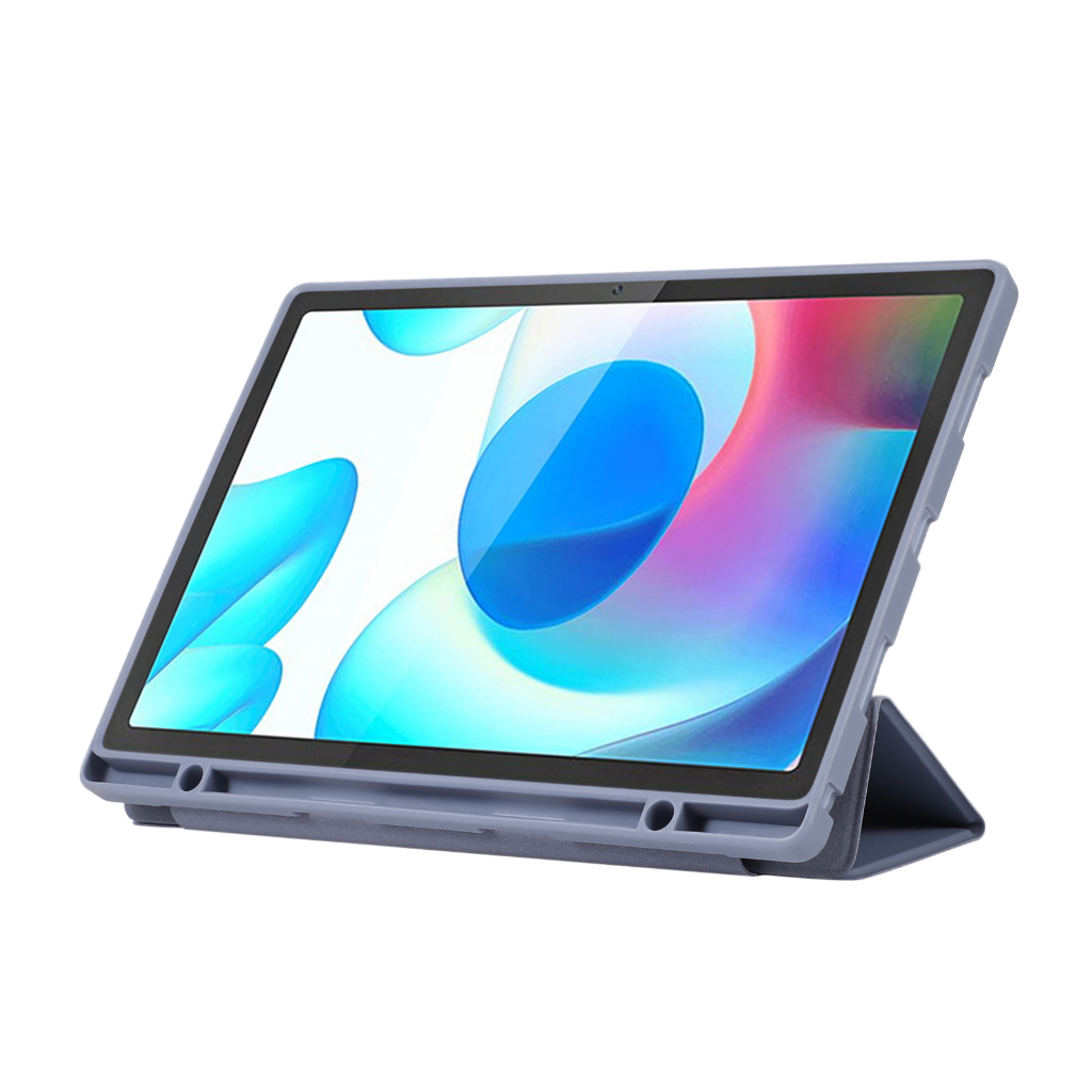 Untuk Huawei MatePad SE 10.4 (2022) AGS5-L09 AGS5-W09 Mate Pad SE 10.4-inci Casing Fashion Warna Solid Flip Stand Tablet Cover Tiga Lipat Slot Pulpen Soft TPU Casing Pelindung SE SE