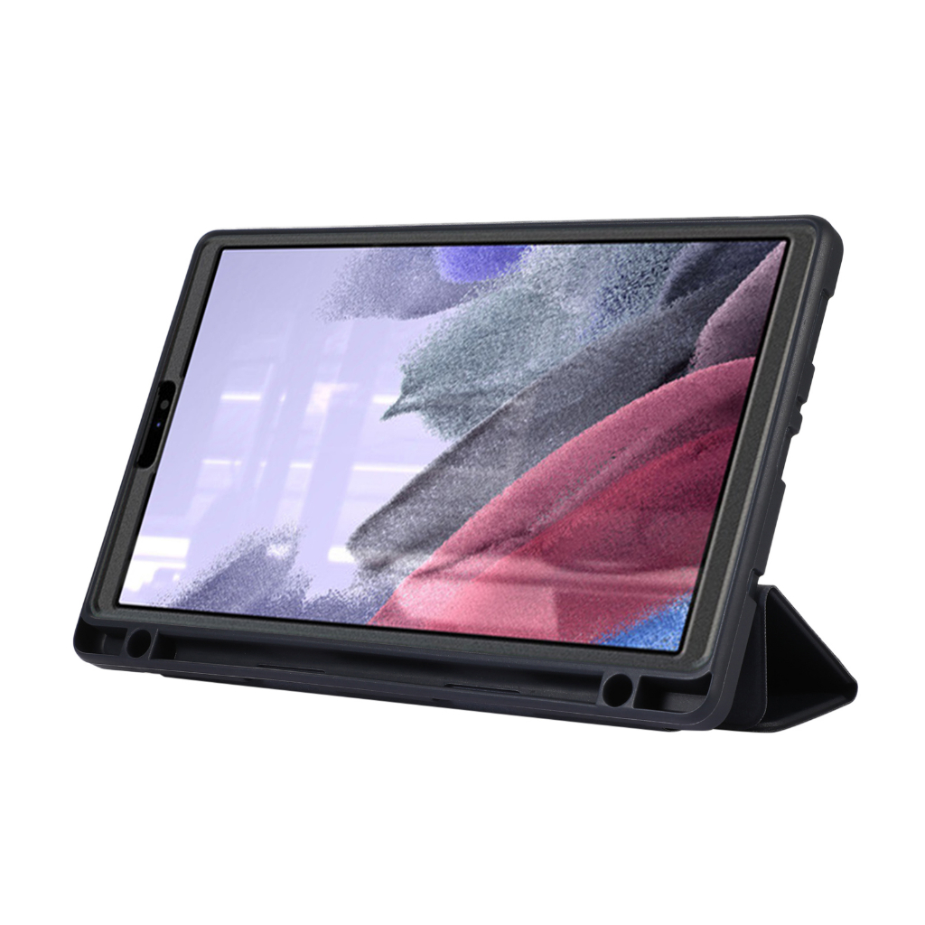 Untuk Samsung Galaxy Tab A7 Lite 8.7 &quot;2021 SM-T225 SM-T220 T220 T225 Fashion Warna Solid Flip Stand Tablet Cover Tiga Lipat Slot Pulpen Lembut TPU Case Pelindung