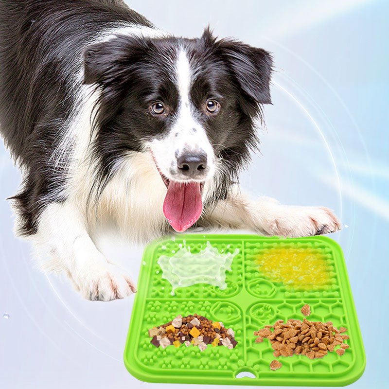 Pet Jilat Silikon Tikar Untuk Anjing Pet Slow Food Plate Mandi Anjing Distraction Silicone Dog Sucker Food Training Dog Feeder Supplies