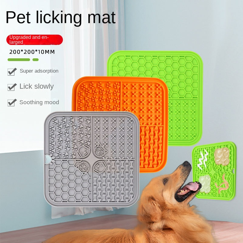 Pet Jilat Silikon Tikar Untuk Anjing Pet Slow Food Plate Mandi Anjing Distraction Silicone Dog Sucker Food Training Dog Feeder Supplies