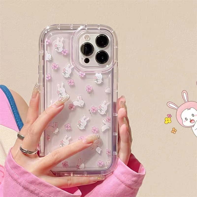 Casing Kartun Lembut Untuk Samsung A12 A14 A34 A54 A13 A04s A50 A04 A23 A10s A50s A53 A30s A03s A22 A03 A04E A11 A32 A52s A52 A02s A30 A20 A71 Cute Bear Rabbit Shockproof Airbag Cover