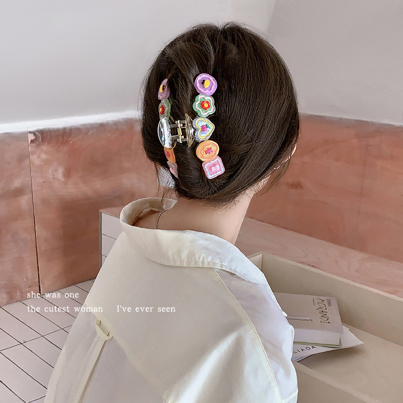 Permen Warna-Warni Kartun Beruang Kelinci Bunga Jepit Rambut Hiu Manis Klip Hair Grip Clip