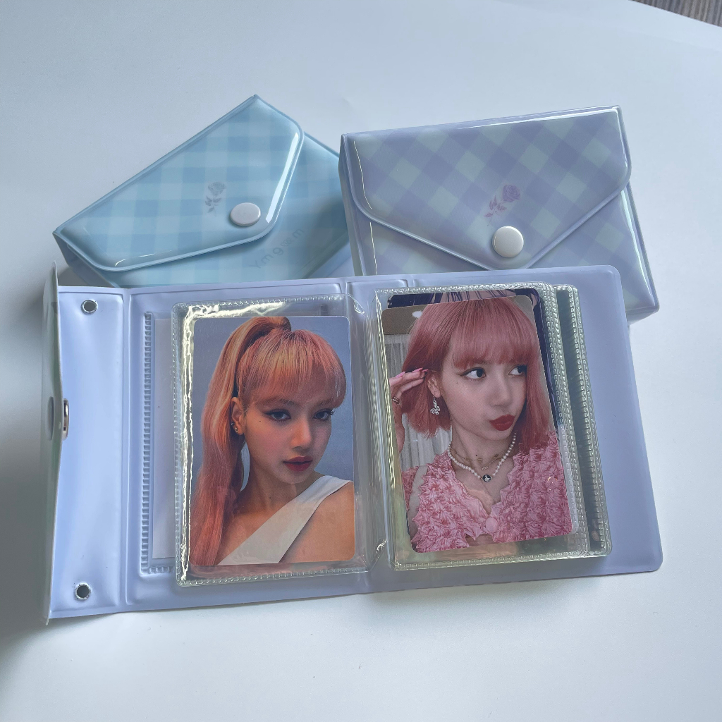 Kreatif Amplop Desain Genggam Album Foto 40saku PVC Lengan Photocard Case Pelindung Dengan Rantai Mutiara Decor Card Storage 3inch Collect Book