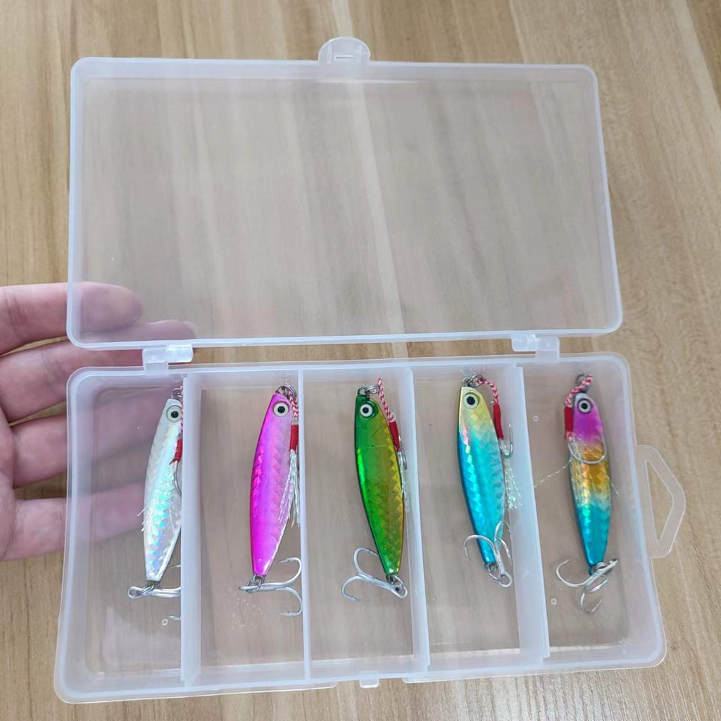 Shengyao 5Pcs/kotak 7g/10g/15g/20g Memancing Jigging Metal Fishing Lure Logam Memimpin Jigging Lure Buatan Laser Jig Tenggelam Umpan