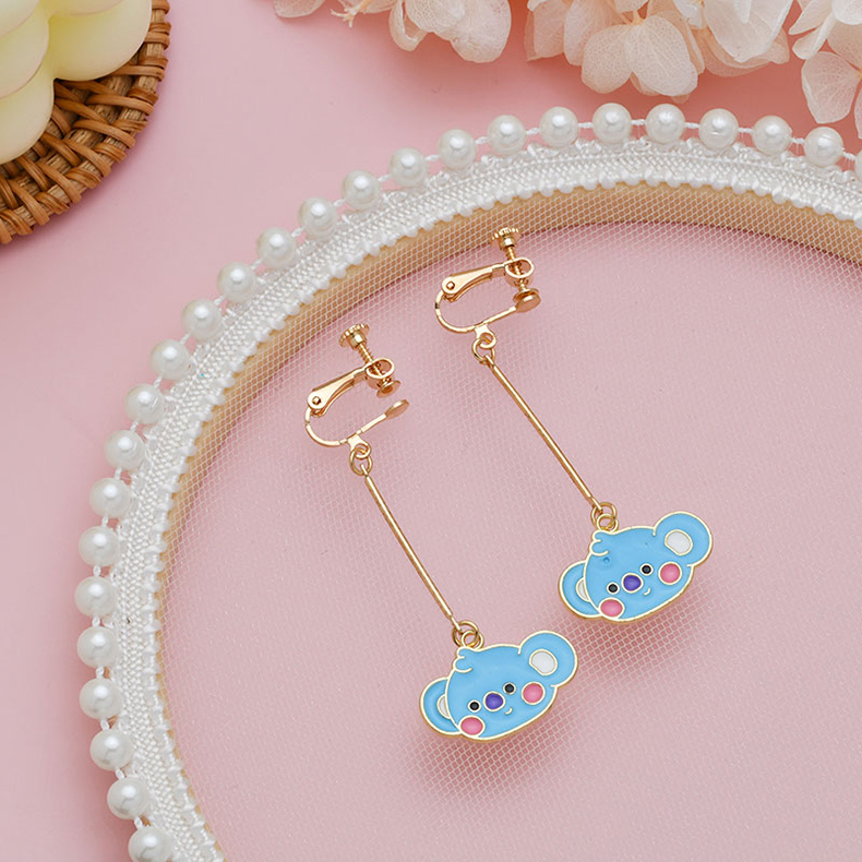 XiaoboACC Anting Tusuk Silver S925 Desain Kartun BTS Aksesoris Wanita