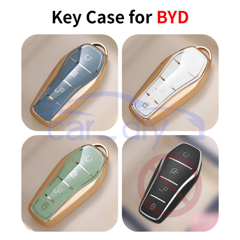 Soft Case Kunci Mobil TPU Baru Untuk BYD Atto3 2022 /2023/EV Dengan Gantungan Kunci Aksesoris Mobil