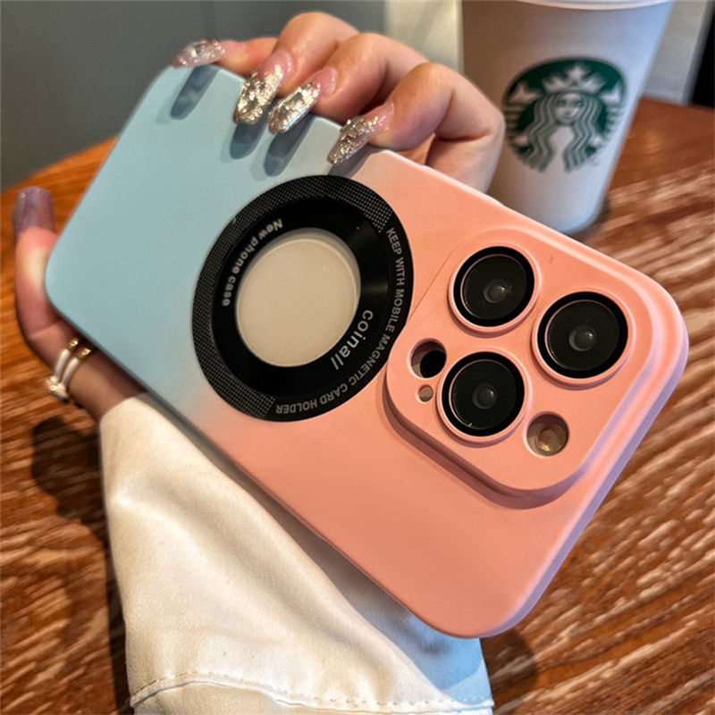 Luxury Gradient Colors Premium Iphone 14 13 11 12 Pro Max case Pelindung Lensa Kamera hard shock case Magsafe Magnetic case Untuk iPhone 14 Pro Max Plus case