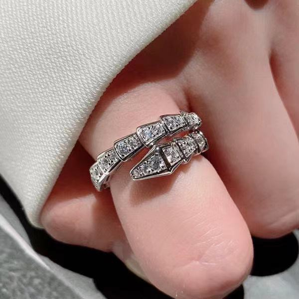 [ACKER] Cincin Emas 18K Cubic Zirconia Titanium Stainless Diamond AAA+Zircon Ular Untuk Wanita