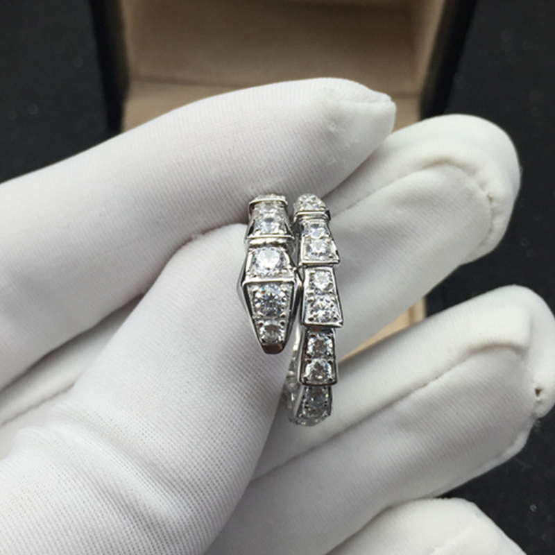 [ACKER] Cincin Emas 18K Cubic Zirconia Titanium Stainless Diamond AAA+Zircon Ular Untuk Wanita